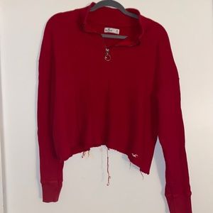 Red Waffle Knit Sweater